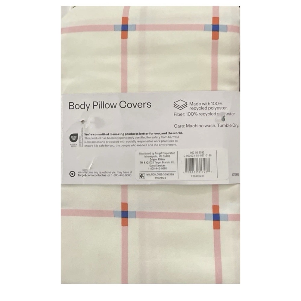 Room Essentials Body Pillow Covers - Multicolor White/blue - 20 x 50 in- 2Pk New - Picture 4 of 4